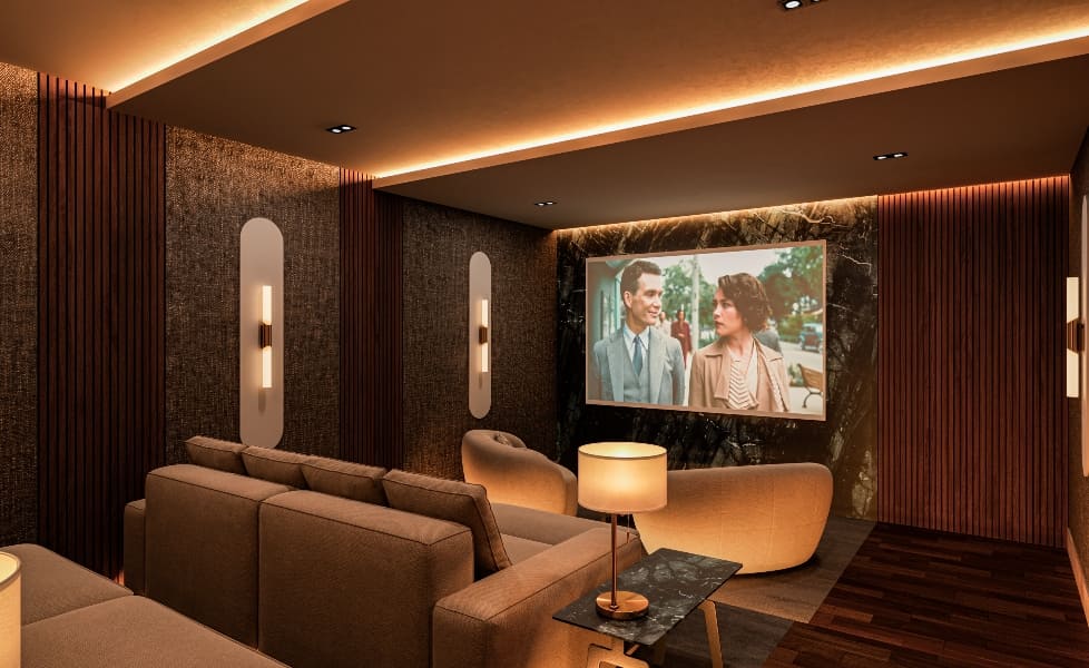 a room with a television and couches