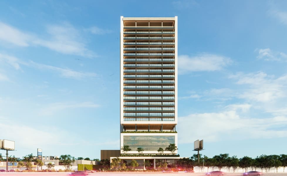 a tall building with many windows